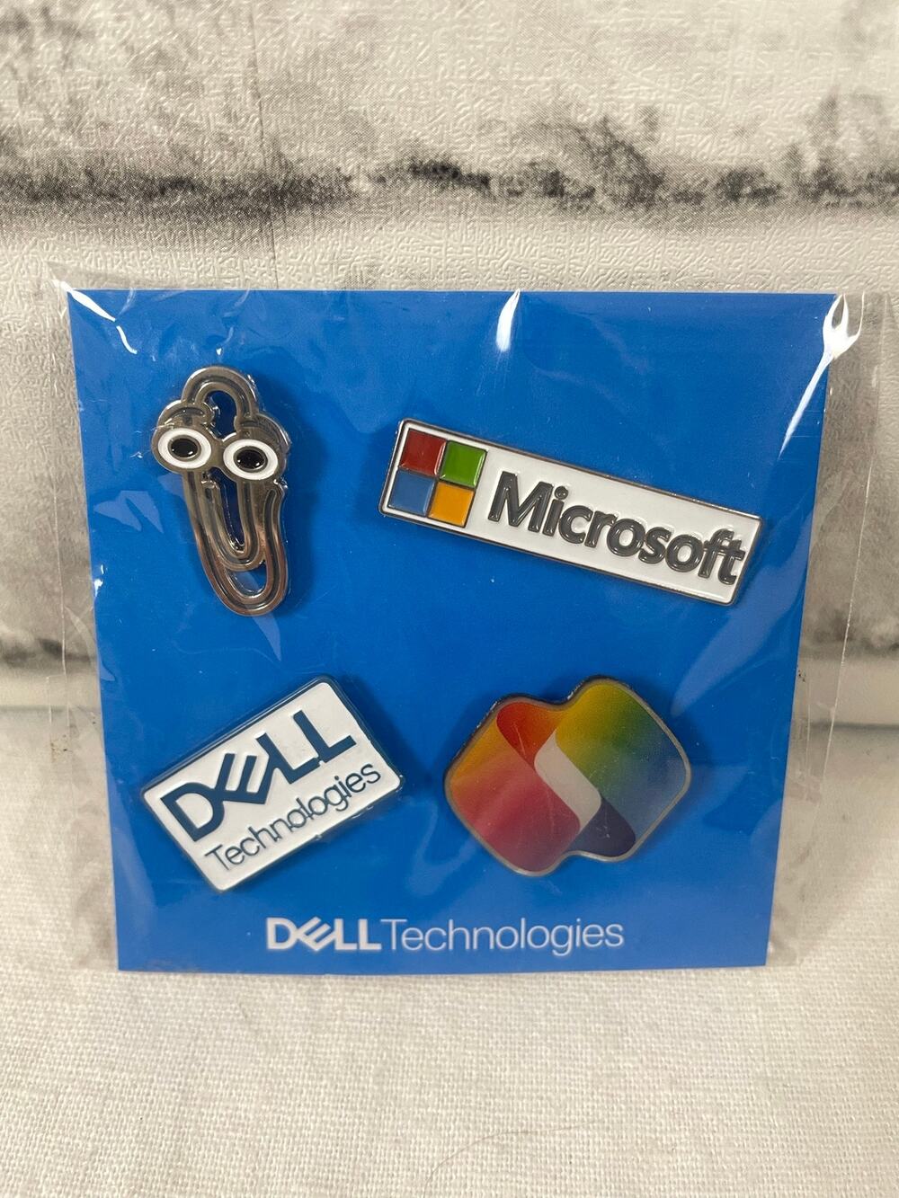 Dell Technologies Microsoft Copilot Clippy Enamel Lapel Pin Set 4 Pack Promo